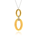 sterling silver gold plated two graduated open dangling necklace