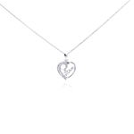 sterling silver heart love pendant necklace