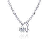 sterling silver heart key pendant necklace