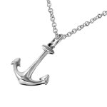 wholesale 925 sterling silver cz anchor pendant necklace
