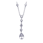 wholesale sterling silver cz dangling pendant necklace