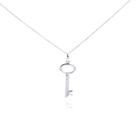 wholesale sterling silver cz key pendant necklace