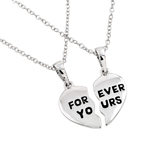wholesale sterling silver forever yours broken heart necklace