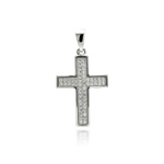 wholesale sterling silver cross inlay micro pave cz cross pendant