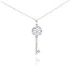 wholesale sterling silver key cz necklace