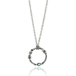 wholesale sterling silver open circle braided cz necklace