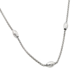 wholesale 925 sterling silver three white beads necklace