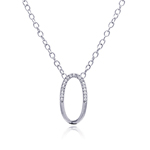 sterling silver elongated pendant necklace