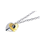 sterling silver and gold plated heart pendant necklace