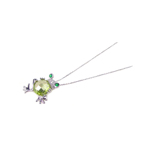 wholesale 925 sterling silver cz frog pendant necklace