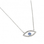 wholesale sterling silver cz eye pendant necklace