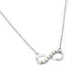 wholesale sterling silver infinity with pearls pendant necklace