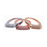 wholesale 925 Sterling Silver Rhodium, Gold & Rose Gold Finish 3 Ring Set