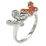wholesale 925 Sterling Silver Rhodium Double Butterfly Ring
