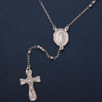 wholesale sterling silver Rhodium Plated Rosary Necklace