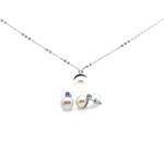 wholesale 925 sterling silver pearl stud earring & necklace set