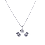 wholesale 925 sterling silver heart stud earring & necklace set