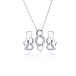 wholesale 925 sterling silver open circle link lever back earring & necklace set