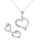 wholesale 925 sterling silver heart set
