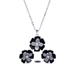 wholesale 925 sterling silver flower earring and necklace set