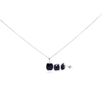 wholesale 925 sterling silver square black stud earring & necklace set