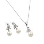 wholesale 925 sterling silver pearl flower set