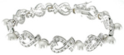 925 Sterling Silver Rhodium Finish CZ Fashion Tennis Bracelet