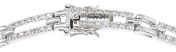 925 Sterling Silver Rhodium Finish Fashion Tennis Bracelet