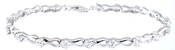 925 Sterling Silver Platinum Finish Brilliant Fashion Bracelet