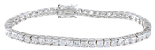 925 Sterling Silver Platinum Finish Brilliant Fashion Tennis Bracelet