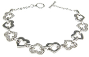 925 Sterling Silver Rhodium Finish Tiffany Style Bracelet