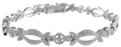 925 Sterling Silver Rhodium Finish Fashion Tennis Bracelet