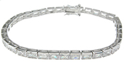 925 Sterling Silver Rhodium Finish Fashion Tennis Bracelet