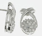 925 Sterling Silver Platinum Finish Fashion Pave Earrings