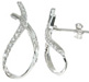 925 Sterling Silver Rhodium Finish CZ Brilliant Fashion Earrings