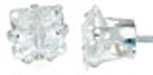 925 Sterling Silver CZ Princess Stud Earrings