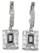 925 Sterling Silver Rhodium Finish Brilliant & Baguettes Fashion Bezel Earrings