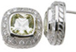 925 Sterling Silver Rhodium Finish Emerald Cut Fashion Pave Earrings