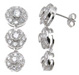 925 Sterling Silver Rhodium Finish Brilliant Fashion Pave Earrings