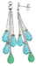 925 Sterling Silver Rhodium Finish Pear Fashion Earrings