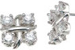 925 Sterling Silver Rhodium Finish CZ Tiffany Style Earrings