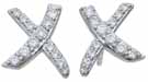 wholesale sterling silver stud X earrings