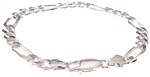 925 Sterling Silver Figaro 180 Bracelet