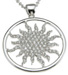 925 Sterling Silver Rhodium Finish CZ Sun Fashion Necklace