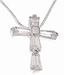 925 Sterling Silver Platinum Finish Fashion Cross Pendant