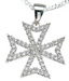 925 Sterling Silver Rhodium Finish Cross Fashion Prong Pendant