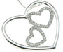 925 Sterling Silver Rhodium Finish CZ Brilliant Heart Pendant