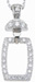 925 Sterling Silver Rhodium Finish Brilliant Fashion Pave Pendant