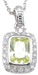 925 Sterling Silver Rhodium Finish Emerald Cut Antique Style Pave Pendant