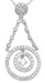925 Sterling Silver Rhodium Finish Brilliant Antique Style Pave Pendant